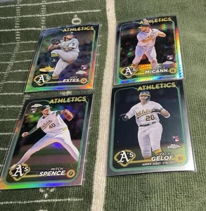 2024 TOPPS CROMO 4 (LOTE) RC OAKLAND A'S MCCANN/GELOF/ESTES/SPENCE ATLETISMO - Imagen 1 de 2