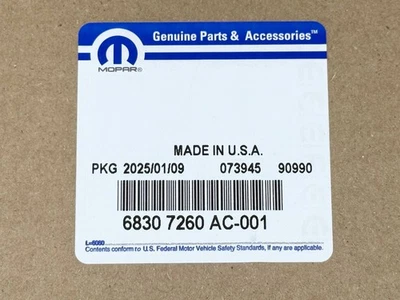 FRONT COWL PANEL GRILLE for 2018-2026 WRANGLER JL GLADIATOR OEM MOPAR 68307260AC - Image 1 of 4