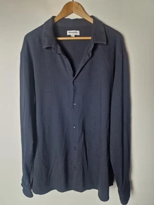 Threadbare Luxe Shirt Size 2XL Navy Blue Long Sleeve Button Down Heavy Fabric - Picture 1 of 4