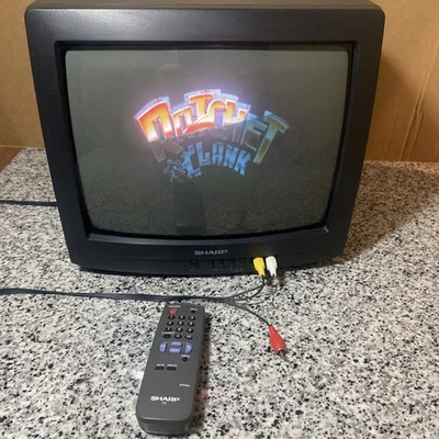 Sharp 13” CRT TV 13N-M100B - Front Inputs - Includes Remote - Image 1 of 4