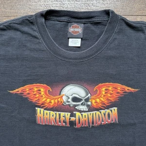 Vintage 2000’s Herren XL schwarz Harley Davidson Skull Phoenix Arizona Biker Shirt - Bild 1 von 7