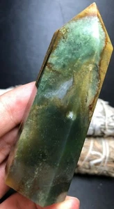 102g WOW! Ocean Jasper Quartz Geode Reiki Quart CRYSTAL WAND POINT Healing S37 - Picture 1 of 9