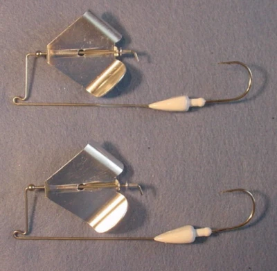 CURRENT RIVER BAIT & TACKLE 2 ~ 1/2 oz Buzzbaits Current River Tackle Angled Hook ~ White For Toad Plastics