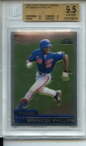 Tarjeta de novato Brandon Phillips 2000 cromada #3 BGS 9,5 exposiciones de Montreal - Imagen 1 de 2