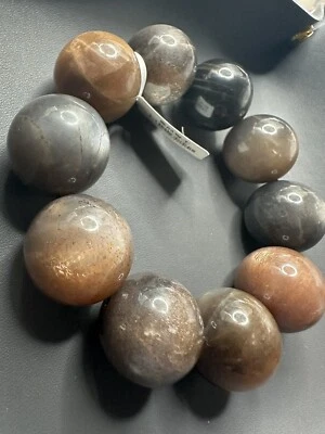 Pulsera de cuentas de cristal de luz fuerte piedra solar negra natural de 23 mm EE. UU. Foto 1 de 4