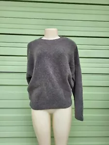 NEU MIT ETIKETT ZARA WOMAN DUNKELGRAUER LOCKERER PULLOVER WOLLMISCHUNG HOHER AUSSCHNITT GRÖSSE M #463A LESEN* - Bild 1 von 12