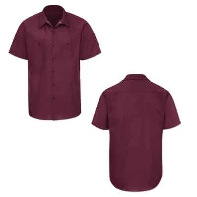 Red Kap Work Shirt Solid Color 2 Pocket Men's Industrial Uniform Short Sleeve - Image 1 of 4