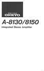 Onkyo Integra A-8130 Amplifier Owners Instruction Manual