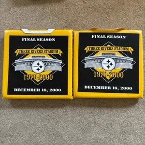 2 Pittsburgh Steelers Three Rivers Stadium Final Season Seat Cushions - Picture 1 of 9