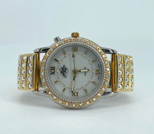 Kirks Folly Quarz Damen Goldton schillernd Stein verziert dehnbar Uhr - Bild 1 von 4