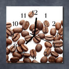 Tulup Glass Wall Clock Kitchen Clocks 30x30 cm Coffee Beans Brown