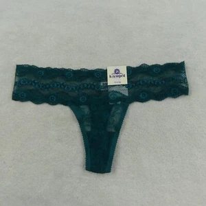 B.Tempt'd By Wacoal Underwear Womens 5 Small Teal Blue Lace Thong 1 Pair - Picture 1 of 8