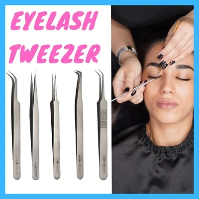 Individual Eyelash Extension Tweezers Russian Volume Curved Pointed Angled Tool