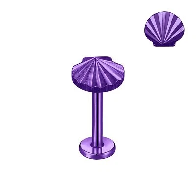 1 pieza Anillos labiales de titanio G23 16G Shell Labret Piercing Oreja Hélice Piercing Joyería Foto 1 de 4