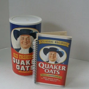 Quaker Oats Vintage 42 oz Container and Classic Recipes Book - Picture 1 of 8