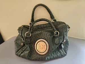 Michael Kors Vintage Green Ostrich Skin Bag Used - Picture 1 of 8