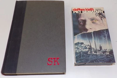 Stephen King Misery Hardback Book No Jacket & Pet Sematary VHS Cassette Tape Foto 1 de 4