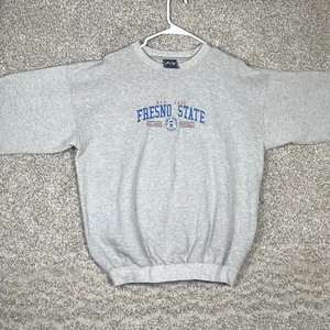 Felpa vintage Fresno State Bulldogs uomo grigio medio girocollo anni 90 - Foto 1 di 7