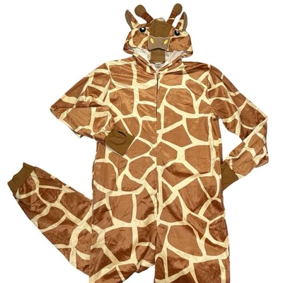 Mono Jirafa Disfraz Adulto XL Naranja Una Pieza Cremallera Capucha Polar Espíritu Cospla Foto 1 de 4