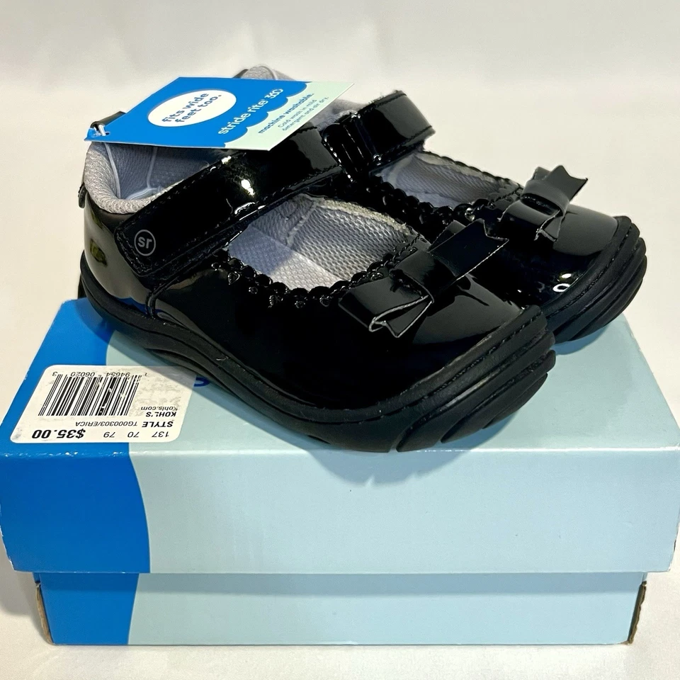 Zapatos Stride Rite 360 Erica charol negro niñas pequeñas EE. UU. talla 6M Foto 1 de 4