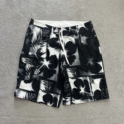 QUIKSILVER Floral Badehose Badeshorts G-36 Beach Board Shorts Logo 17316 Schwarz - Bild 1 von 4