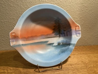 Vintage Meito China Bowl Sunset Design On The Water Made In Japan Handpainted - Image 1 of 4