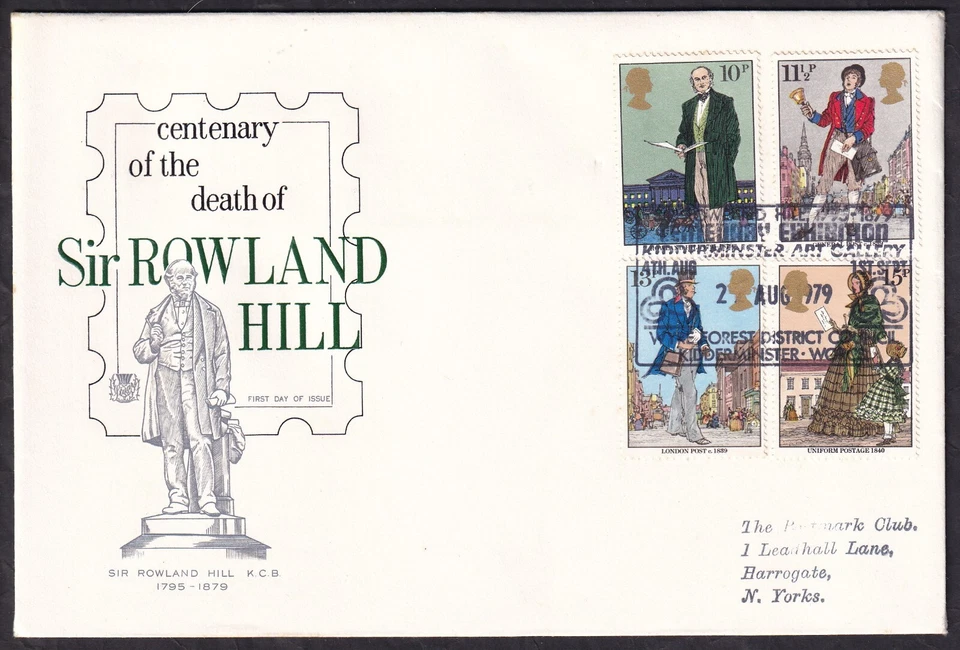 1979 ROWLAND HILL, STUART COVER - KIDDERMINSTER ART GALLERY HANDSTAMP - Image 1 of 1