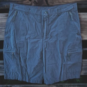 Mossimo marineblaue Herrenshorts Größe 38 vorne flach Chino Baumwollmischung Reißverschlusstaschen - Bild 1 von 10