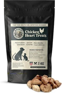 Freeze Dried Chicken Hearts 4oz Premium Single Ingredient Cat Dog Chicken Treats - Picture 1 of 7