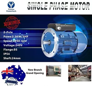 Replace Molnar hoist motor alts B5 2.2kw 3HP 2800pm single phase 240v 24mm shaft - Picture 1 of 17