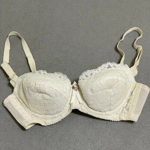 Vintage weißer Jantzen Spitze Bügel/gepolsterter Push-up BH-USA-Größe 32-B Pin-up Dessous - Bild 1 von 24