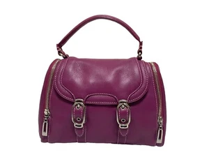 Cole Haan Alexa H04 Leather Hand Purse Bag Satchel Purple Plum - Picture 1 of 15