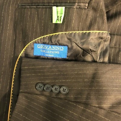 Giovanni Uomo Collezione 2 Piezas Marrón Rayas Traje Hombre Talla 42L Pantalones 36x28 Foto 1 de 4