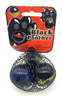 Net Bag of 3 Black Panther 35mm Glass Mega Marbles Black w Colored Patches 2003