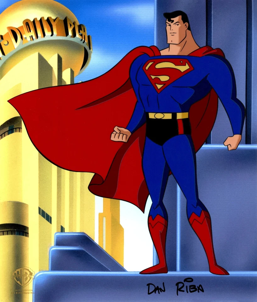 Clásico Superman Firmado Superman Serie Animada WB Edición Limitada Animación Celda de 500 Foto 1 de 1