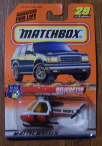 Helicóptero Matchbox 1997 Departamento de Bomberos #29 de 75 en Serie 4 Como Nuevo en Tarjeta - Imagen 1 de 2