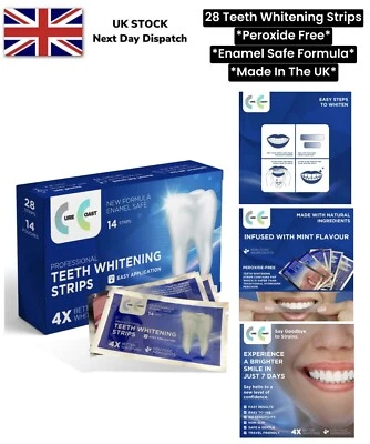 CURE COAST Premium Teeth Whitening Strips 28 Session Upgraded Teeth Whitening Enamel Safe