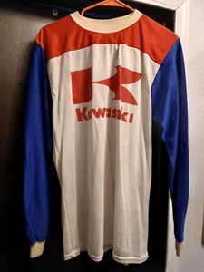 Vtg Kawasaki Motocross Mesh Jersey Supercross MX Orange Mens Sz M USA Made 70s - Picture 1 of 5