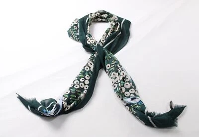 Ann Taylor Mujer Naturaleza Estampado Borde Deshilachado Bufanda Envoltura EJ3 Verde Talla Única Foto 1 de 3