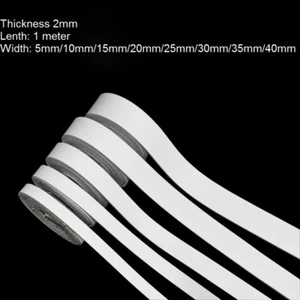 1M White Genuine Leather Flat Cord Rope Cowhide Strip String DIY Making Craft - Picture 1 of 10