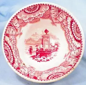Griechische Schrift Rosa Transferware Tasse Grifflos Wm Adams & Sons Antik BB - Bild 1 von 4