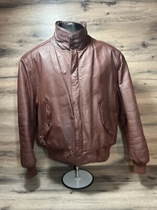 Chaqueta de cuero vintage solo para miembros marrón/rojo Europa artesanal años 70 42 - Imagen 1 de 6