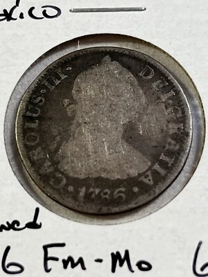 1786-Mo FM Mexico 2 Reales Silver Coin Cleaned - Image 1 of 4