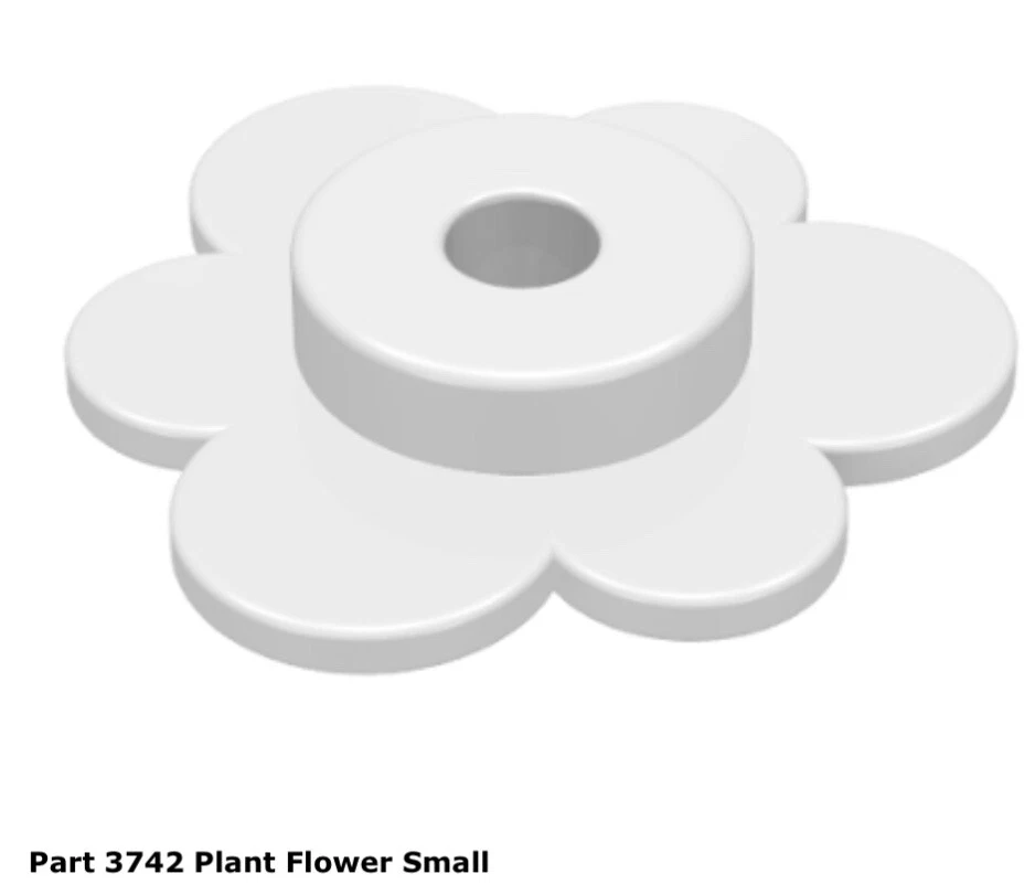 Lego 1x White 3742 Plant Flower Small Vintage 80’s - Image 1 of 1