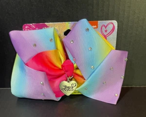 Claire's - Jojo Siwa / Big  Multi Color Bow w/  Rhinestones & Jojo Heart  NEW! - Picture 1 of 3