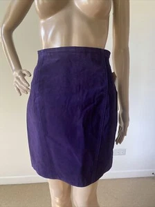 Neu NOS Vintage 90er Brandon Thomas lila Wildleder 100 % Echtleder Rock Gr. 5 - Bild 1 von 12