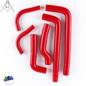 Red For 1999-2006 GAS GAS EC 200 250 300 Silicone Radiator Coolant Hoses Kit - Picture 1 of 9