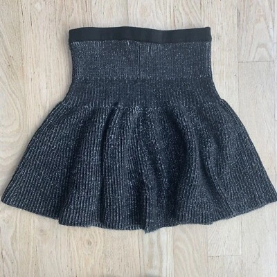 Suéter Cynthia Rowley Negro Blanco Mezcla de Lana a Cuadros Ajuste y Acampanado Talla S Mini Falda Foto 1 de 4