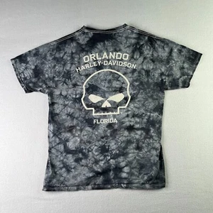 Harley Davidson T Shirt Youth Large Skull Tie Dye Orlando Florida Biker - Picture 1 of 11