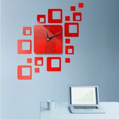 Reloj de pared grande 3D moderno hágalo usted mismo superficie espejo pegatina arte diseño decoración hogar habitación Foto 1 de 4